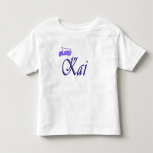Camiseta De Bebé Nombre Blue Kai con camión de bomberos,