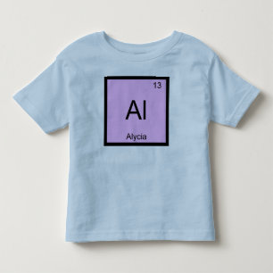 Camiseta De Bebé Nombre de Alycia Elemento Químico Tabla Periódica