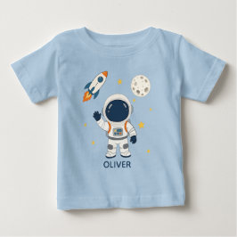 Camiseta De Bebé Nombre de aventura espacial de cohete de astronaut