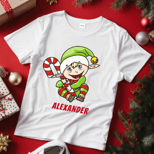 Camiseta De Bebé Nombre de bastón de caramelo de elfo de Navidad be