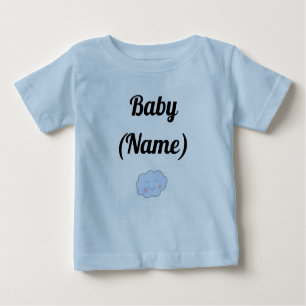 Camiseta De Bebé Nombre de bebé personalizado Nube sonriente