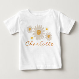 Camiseta De Bebé Nombre de Charlotte revelar retro daisy boho flor