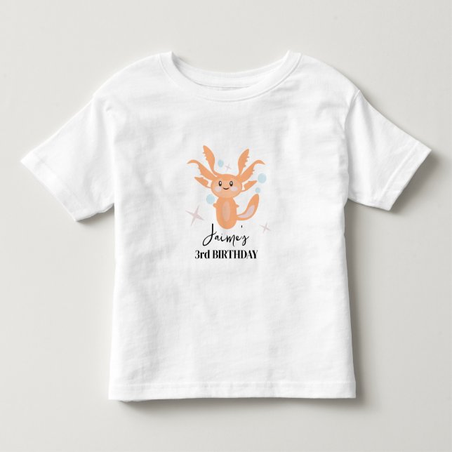 Camiseta De Bebé Nombre de cumpleaños de criatura del océano de ajo (Anverso)