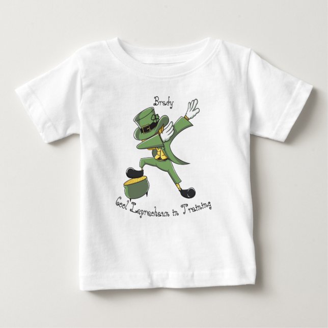 Camiseta De Bebé Nombre de Divertido San Patricio Dabbing Leprechau (Anverso)
