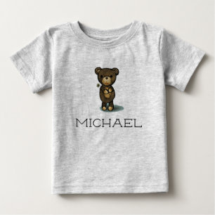 Camiseta De Bebé Nombre de encargo/oso de peluche lindo