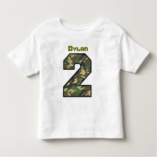 Camiseta De Bebé Nombre de encargo V028 de Camo del 2do cumpleaños