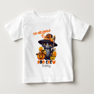 Camiseta De Bebé Nombre de familia coincidente Calabaza de gatos Ha