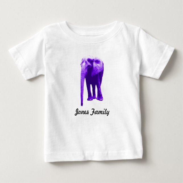 Camiseta De Bebé Nombre de familia del elefante (Anverso)