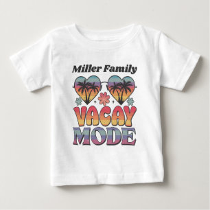 Camiseta De Bebé Nombre de familia personalizado Modo de vacaciones