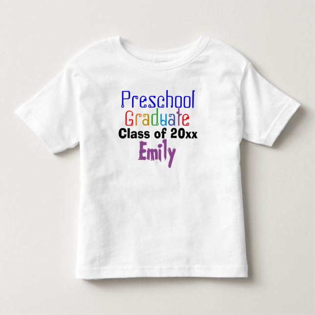 Camiseta De Bebé NOMBRE de graduado preescolar (Anverso)