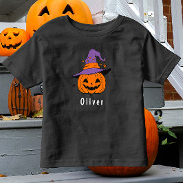 Camiseta De Bebé Nombre de Halloween de la Calabaza de la Calabaza 