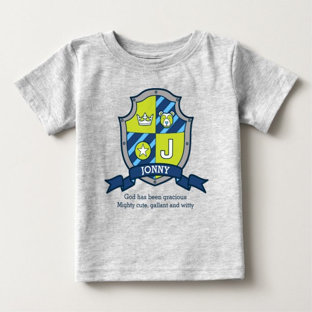 Camiseta De Bebé Nombre de Jonny que significa escudo de caballeros (Anverso)