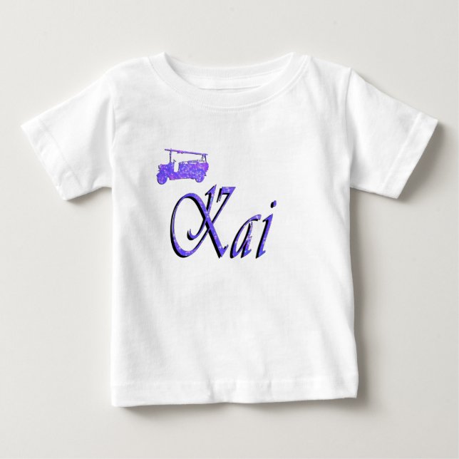 Camiseta De Bebé Nombre De Kai Con Camión De Fuego, (Anverso)
