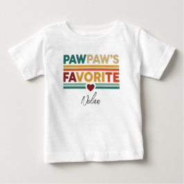 Camiseta De Bebé Nombre de la escritura moderna simple retro favori