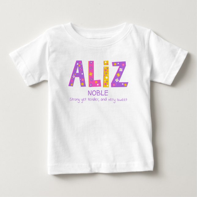 Camiseta De Bebé Nombre de los chicas Aliz que significa estrella d (Anverso)