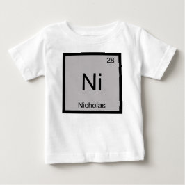 Camiseta De Bebé Nombre de Nicolás Elemento Químico Tabla Periódica