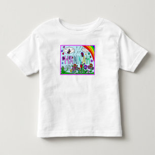Camiseta De Bebé Nombre de niña Hannah Flores caprichosas, Arcoíris