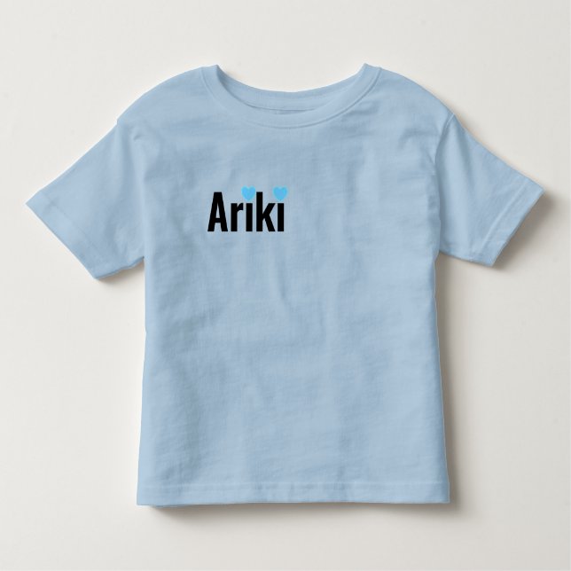 Camiseta De Bebé Nombre de niños Ariki con corazones, (Anverso)