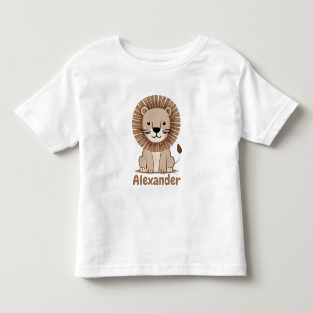 Camiseta De Bebé Nombre de niños de león curado personalizable (Anverso)