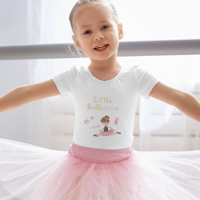 Camiseta De Bebé Nombre de pequeños Chicas ballet rosado Ballerina (Subido por el creador)