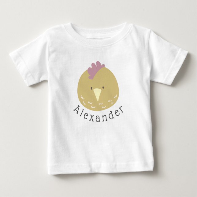 Camiseta De Bebé Nombre de personalizable Chick Cute (Anverso)