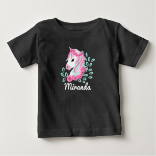 Camiseta De Bebé Nombre de personalizable de unicornio mágico