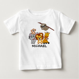 Camiseta De Bebé Nombre de Safari de Zoológico Personalizado de An