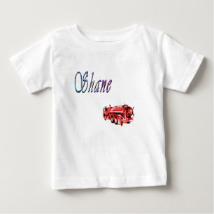 Camiseta De Bebé Nombre de Shane con camión de bomberos,