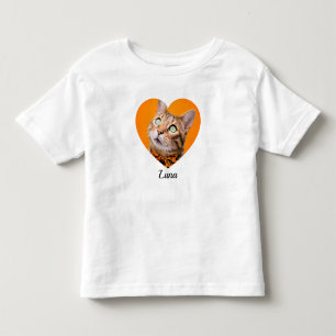 Camiseta De Bebé Nombre de tipografía moderna y foto con corazón de
