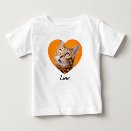Camiseta De Bebé Nombre de tipografía moderna y foto del corazón de