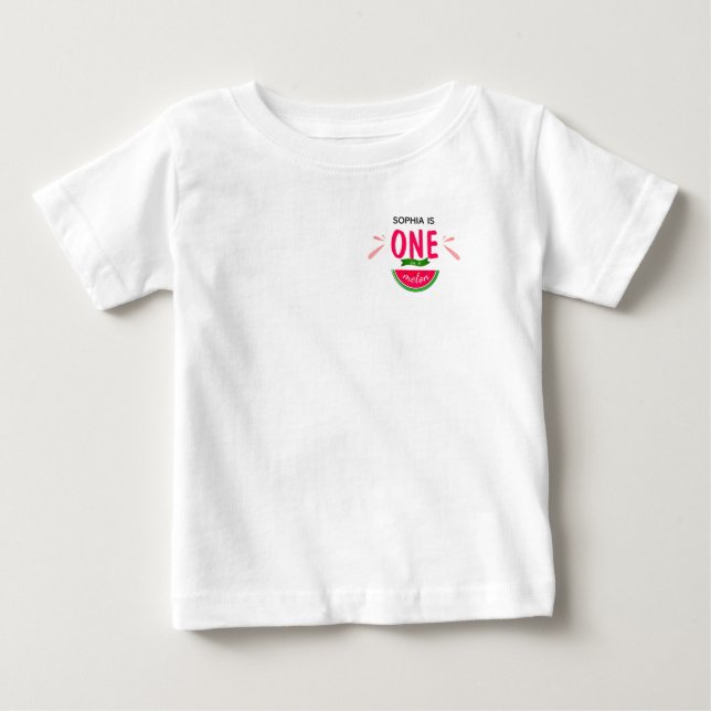 Camiseta De Bebé Nombre De Uno En Melón (Anverso)