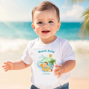 Camiseta De Bebé Nombre de vacaciones de verano lindas Playa bebé N