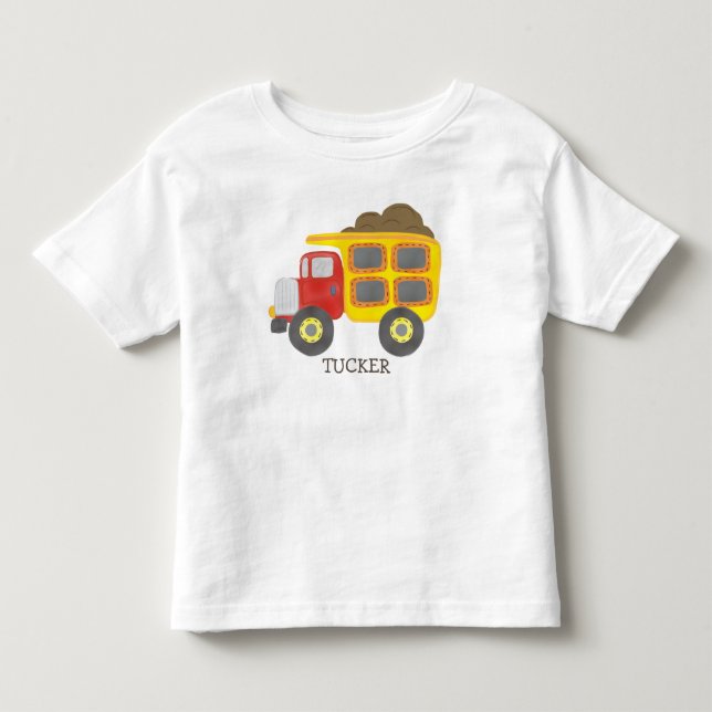 Camiseta De Bebé Nombre del camión de volcado de construcción (Anverso)