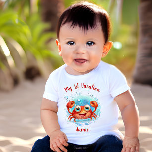 Camiseta De Bebé Nombre del cangrejo de verano para vacaciones de v