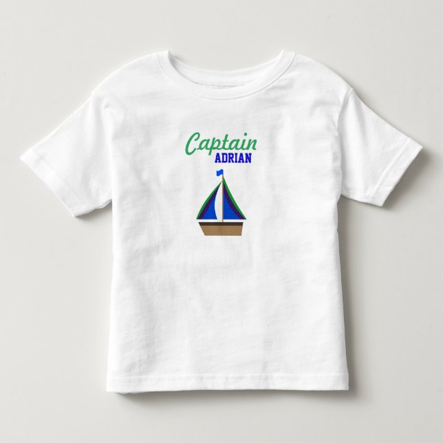 Camiseta De Bebé Nombre del capitán Sailboat (Anverso)