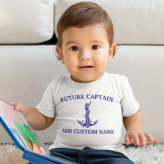 Camiseta De Bebé Nombre del capitán Vintage Nautical Anchor Rope Fu