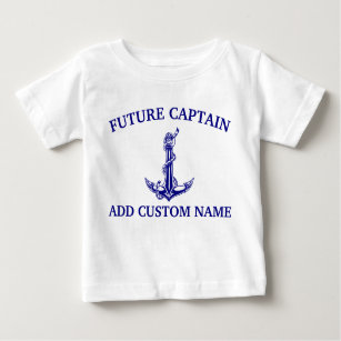 Camiseta De Bebé Nombre del capitán Vintage Nautical Anchor Rope Fu