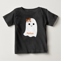 Nombre del Chica de Halloween Ghost Plaid Bow Kids