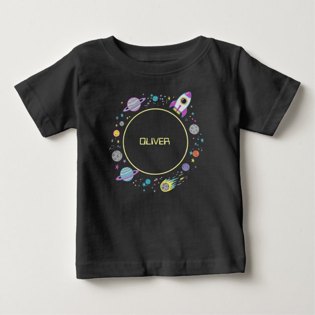 Camiseta De Bebé Nombre del espacio exterior en órbita (Anverso)