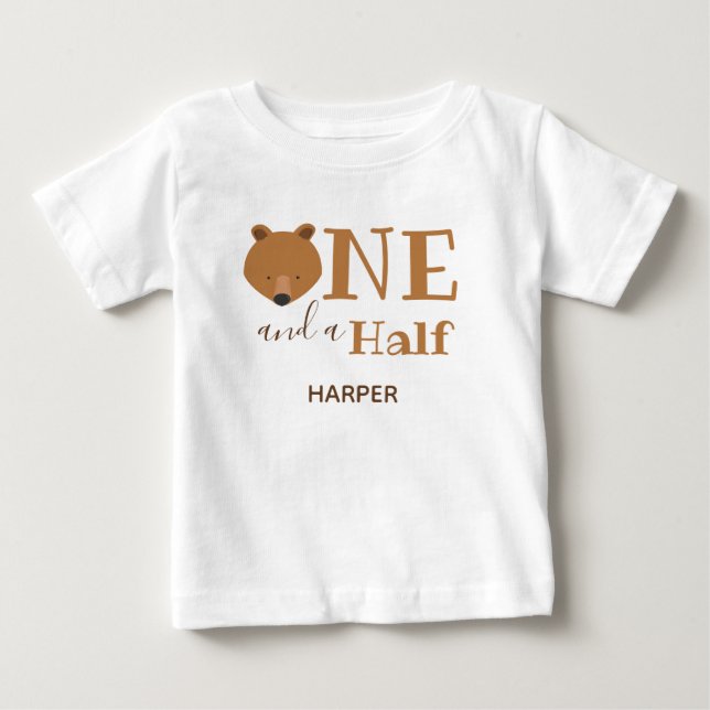 Camiseta De Bebé Nombre del oso 18 meses Un cumpleaños y medio (Anverso)