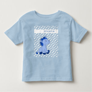 Camiseta De Bebé Nombre del patrón de punto de polka azul de unicor