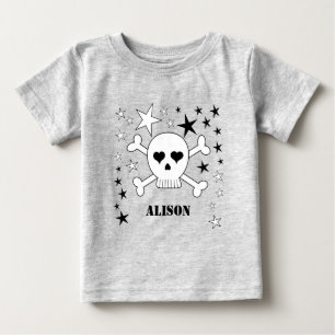 Camiseta De Bebé Nombre del personalizable Calavera y Hueso