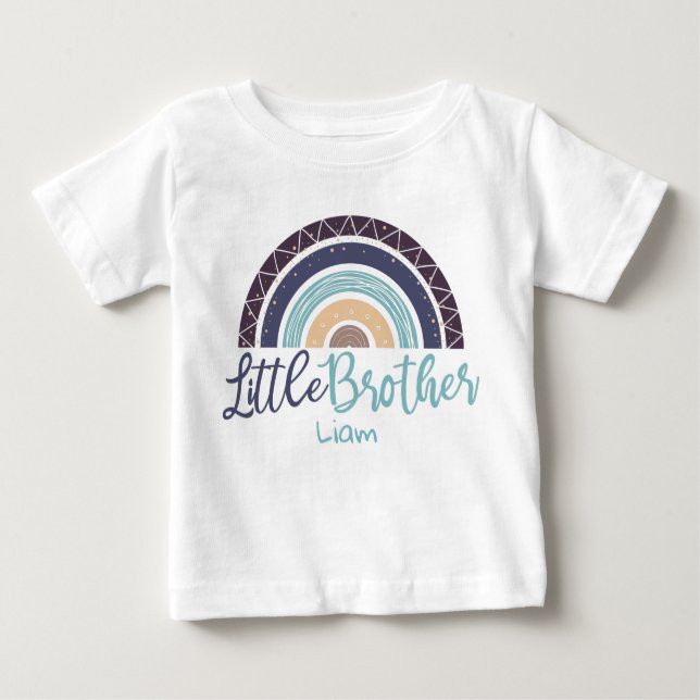 Camiseta De Bebé Nombre del personalizable del hermanito arcoiris c (Anverso)