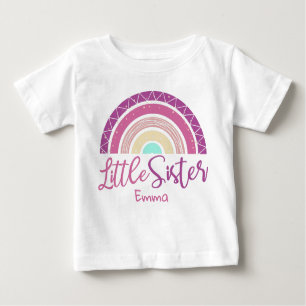 Camiseta De Bebé Nombre del personalizable hermanita arcoiris