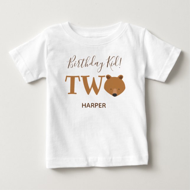 Camiseta De Bebé Nombre Dos cumpleaños (Anverso)