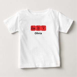 Camiseta De Bebé Nombre editable del elemento de tabla periódica de