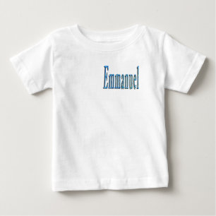 Camiseta De Bebé Nombre Emmanuel Azul,