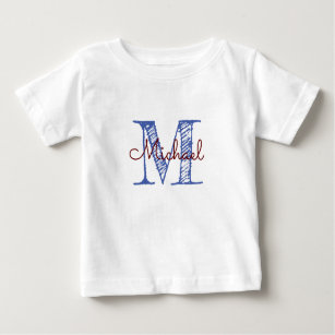 Camiseta De Bebé Nombre esquematizado personalizado Monograma Niño