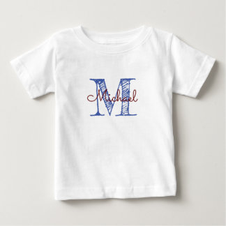 Camiseta De Bebé Nombre esquematizado personalizado Monograma Niño