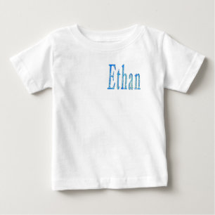 Camiseta De Bebé Nombre Ethan Estrellado Azul,
